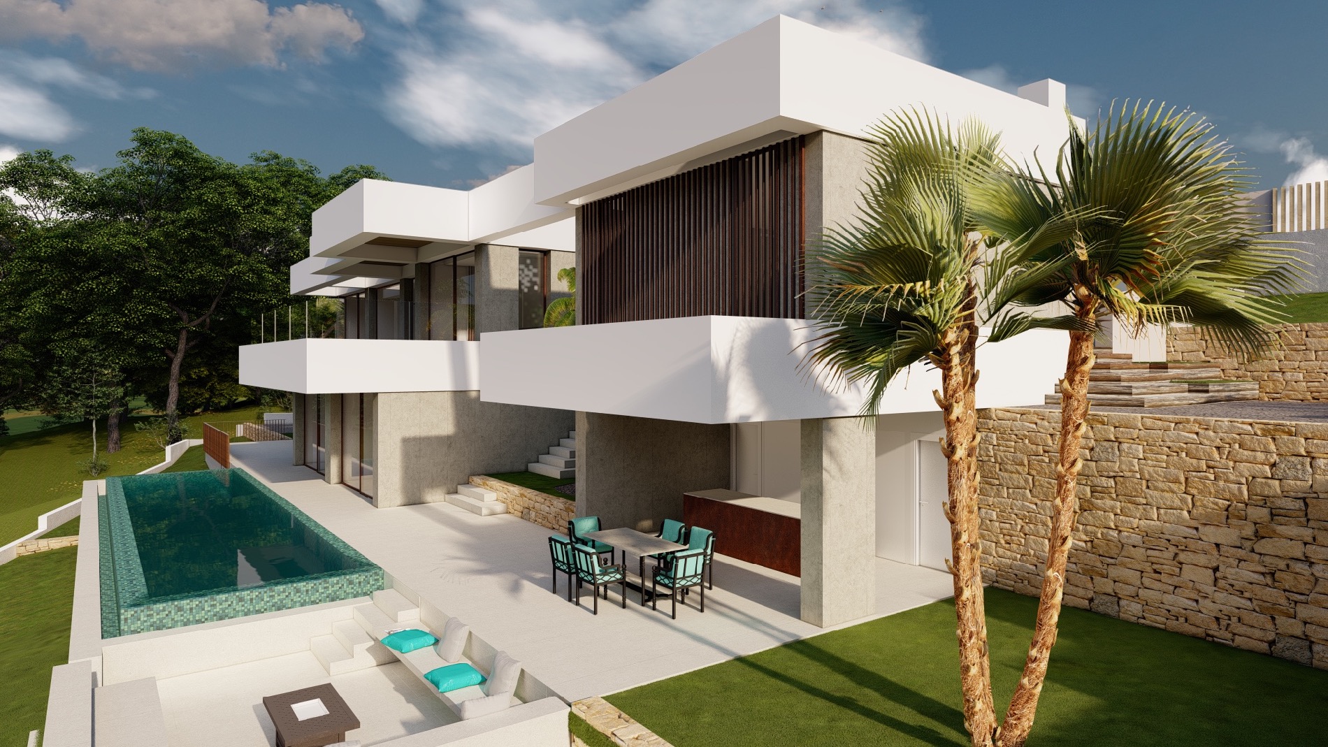 Moderne stijl villa met uitzicht op zee in Altea Golf Club