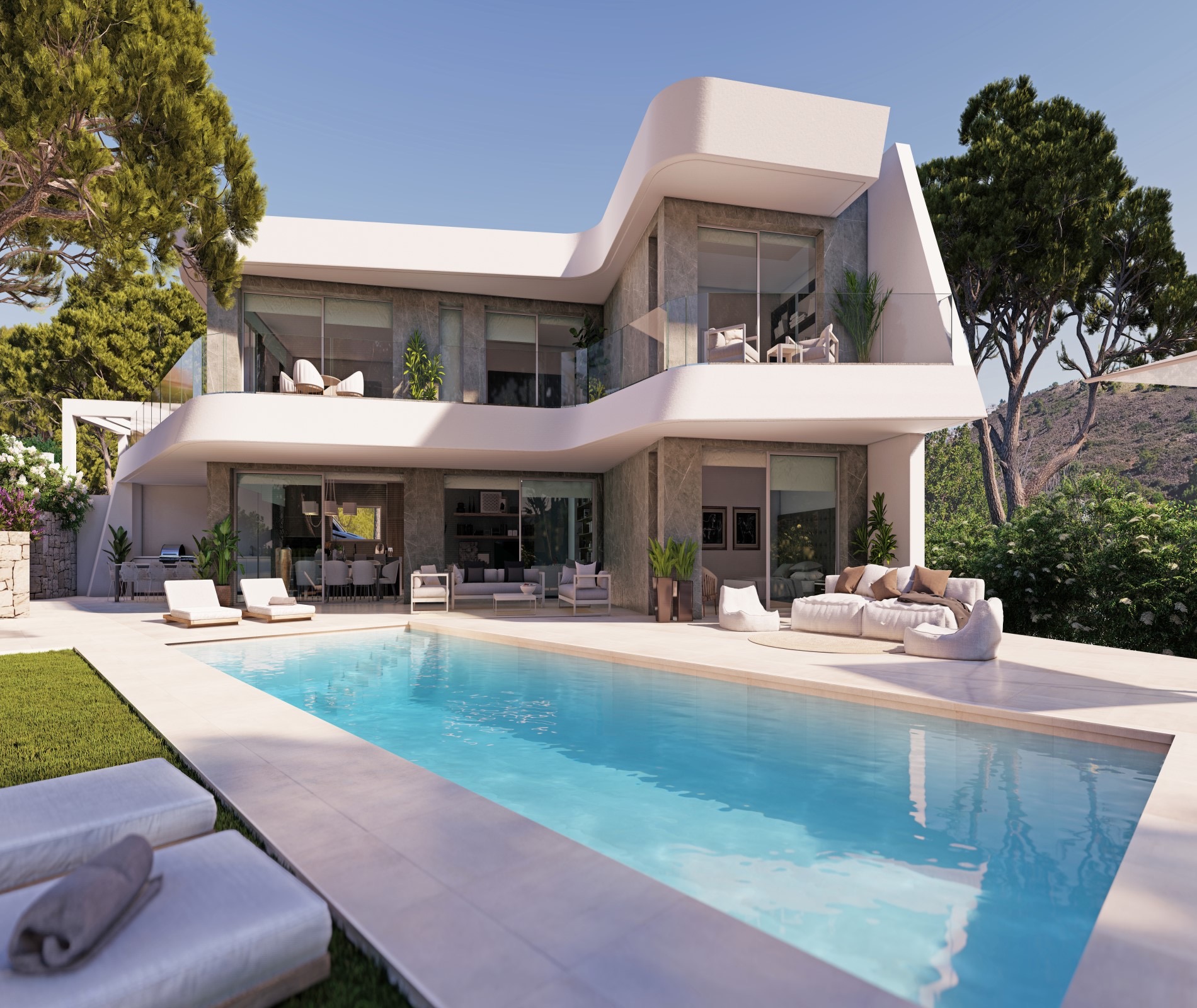 Villa im modernen Stil mit Meerblick in Costera del Mar Moraira
